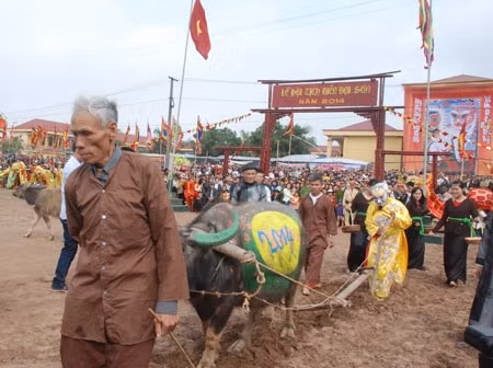 Tái hiện vua Lê Đại Hành đích thân xá cày đầu tiên.