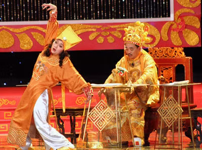 Vân Dung với vai Táo Điện lực trong “Gặp nhau cuối năm”.