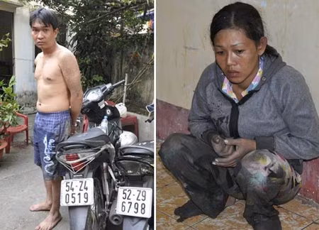 Đối tượng Phạm Hữu Hiếu, đã có 2 tiền án, đối tượng Trần Kim Dung, kẻ giật 70 triệu đồng của anh Tâm và giấu vào người.