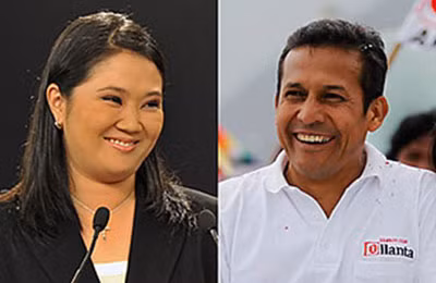 Hai ứng cử viên Keiko Fujimori (trái) và Ollanta Humala.