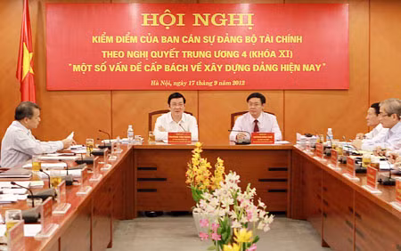 Chủ tịch nước Trương Tấn Sang phát biểu chỉ đạo tại Hội nghị Bộ Tài chính. Ảnh: TTXVN.