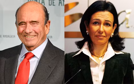 Cố chủ tịch ngân hàng Santander Emilio Botin và Ana Patricia Botin.