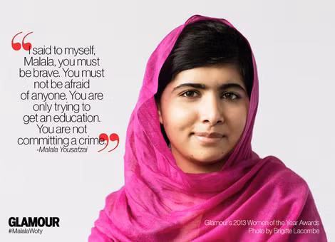 Malala Yousafzai, biểu tượng của sự dũng cảm, khát khao học tập và chống lại cái ác.