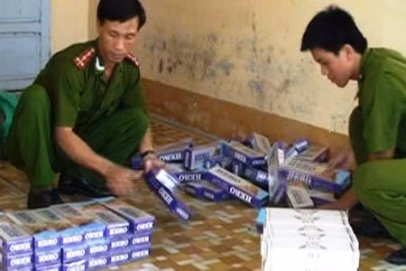 Số hàng cấm (thuốc lá ngoại) bị Cơ quan điều tra bắt giữ.