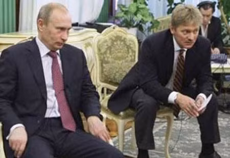 Tổng thống Vladimir Putin và Thư ký báo chí Dmitri Peskov.