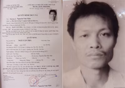 Ngô Văn Thà và quyết định truy nã.