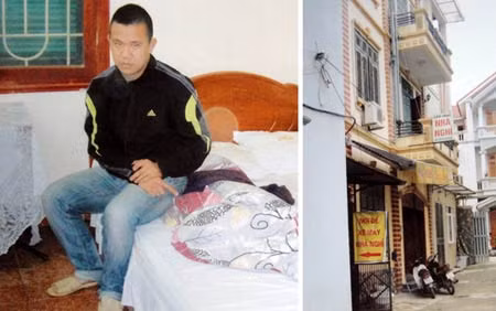 Nguyễn Việt Anh và nhà nghỉ nơi nạn nhân nhảy từ tầng 3 xuống.