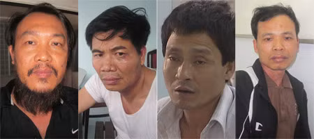 Thủy “râu” và đồng bọn tại Cơ quan điều tra.