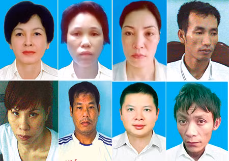 Các đối tượng trong vụ án.