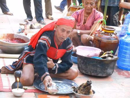 Những hình ảnh trong lễ cúng sức khỏe cho voi.