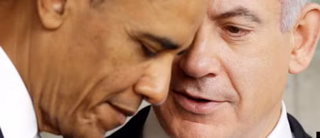 Tổng thống Mỹ Barack Obama (trái) và Thủ tướng Israel Benjamin Netanyahu.