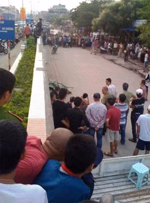 Hiện trường vụ nổ súng ở Tây Hồ, Hà Nội.