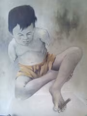 Phận người cùng khổ trong tranh của họa sĩ Phan Phan.