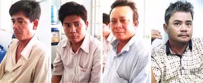 Những tên côn đồ bị bắt giữ.