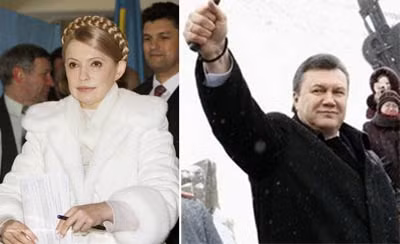 Thủ tướng Yulia Tymoshenko và ông Viktor Yanukovich.