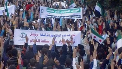 Người biểu tình đòi cải cách dân chủ ở Syria.