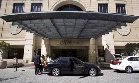 Khách sạn Michelangelo Towers ở vùng ngoại ô Sandton thuộc thủ đô Johannesburg của Nam Phi, nơi thi thể của Đại tá Patrick Karegeya được tìm thấy hôm 2/1.