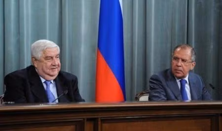 Ngoại trưởng Nga Sergei Lavrov tiếp người đồng cấp Syria Walid Al-Muallem ngày 9/9 tại Moscow.