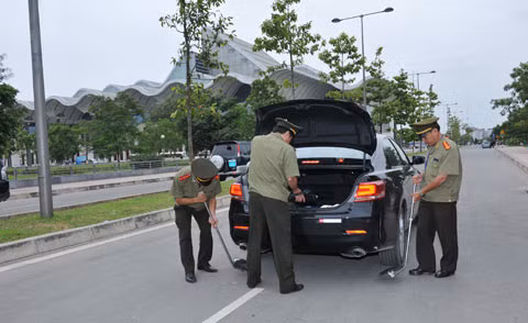 Công tác bảo vệ an ninh phục vụ Đại hội Đảng đã được thực hiện tốt từ nhiều tháng qua. Ảnh: Vũ Hiệp.