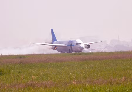 Máy bay A380 hạ cánh đã gặp phải tai nạn.