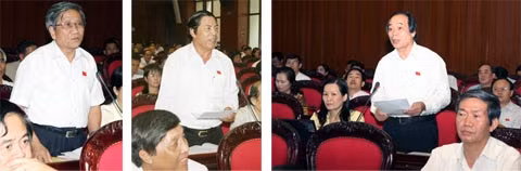 Đại biểu Nguyễn Minh Thuyết. Đại biểu Nguyễn Bá Thanh. Đại biểu Lương Phan Cừ.