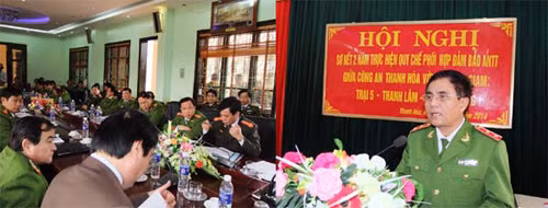 Trung tướng Cao Ngọc Oánh - Tổng cục trưởng Tổng cục VIII (Bộ Công an) phát biểu ý kiến chỉ đạo tại hội nghị.