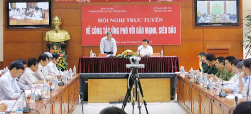 Hội nghị trực tuyến của Ban Chỉ đạo Phòng chống lụt bão Trung ương sáng 7/10.