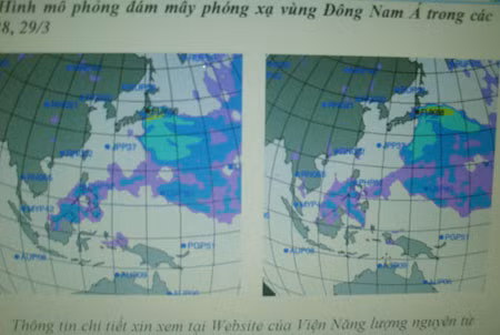 Hình ảnh mô phỏng khối mây phóng xạ vùng Đông Nam Á.