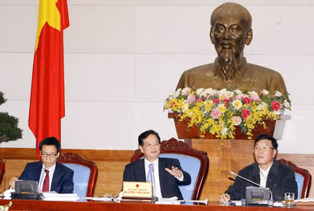 Thủ tướng Nguyễn Tấn Dũng phát biểu kết luận phiên họp. Ảnh: TTXVN.