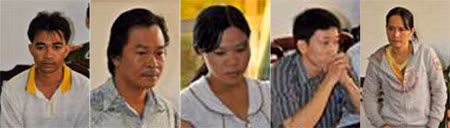 Các đối tượng trong vụ án.