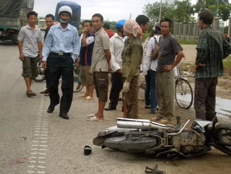 Hiện trường vụ tai nạn.
