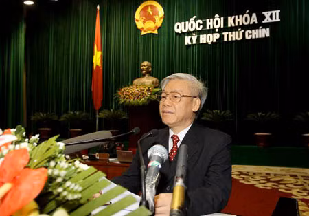 Tổng Bí thư, Chủ tịch Quốc hội Nguyễn Phú Trọng phát biểu bế mạc kỳ họp.