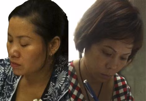 Đối tượng Phạm Thị Nguyệt và đối tượng Nguyễn Thị Thanh Trang.