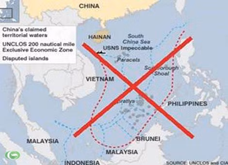 Với tham vọng thâu tóm Biển Đông từ "đường lưỡi bò" tự vẽ cùng động thái gây hấn, Trung Quốc cho thấy rõ bản chất phi lý và phi nghĩa của mình.