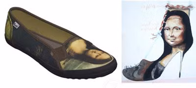 Quảng cáo "Mona Lisa" trên giày.