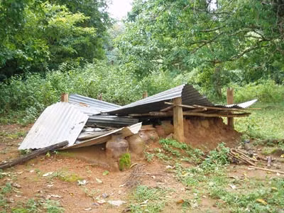 Những nấm mồ chôn chung hoang phế.