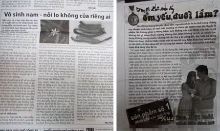 Một số bài quảng cáo được đăng trên báo in.