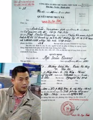 Quyết định truy nã đối tượng Ngô Doãn Quang.