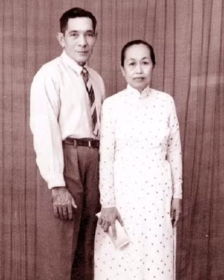 Vợ chồng cụ Nguyễn Chánh Minh (ảnh do NSƯT Nguyễn Chánh Tín cung cấp).