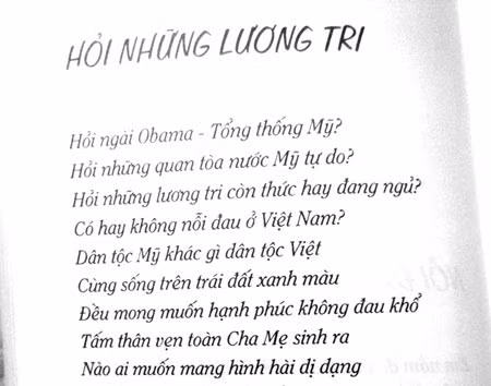 Bài thơ gửi Tổng thống Mỹ được in trong tập "Xe lăn - khát vọng" của chị đã được xuất bản.