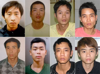 Các đối tượng bị bắt giữ.