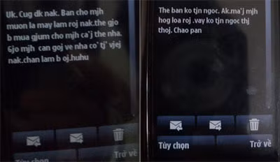 Các tin nhắn của đối tượng qua sim khuyến mại.
