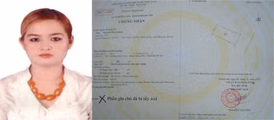 Trang và “sổ đỏ” bị tẩy xóa.