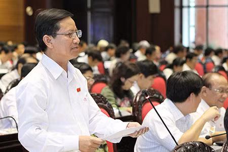 Đại biểu Quốc hội phát biểu ý kiến tại Hội trường ngày 6/11. Ảnh: TTXVN.