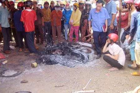 Hiện trường vụ tai nạn.