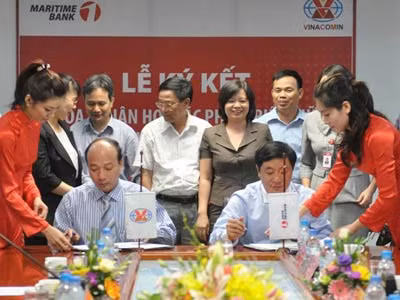 Lễ ký kết thỏa thuận hợp tác chiến lược giữa Vinacomin và Maritime Bank.