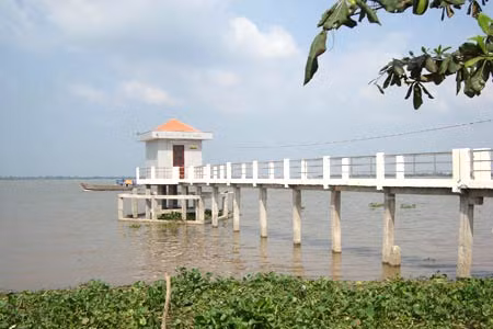 Một trạm quan sát thuỷ văn vùng sông Mekong trong dự án.