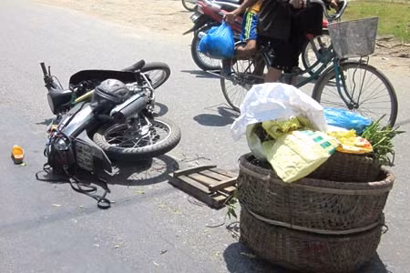 Hiện trường vụ tai nạn.