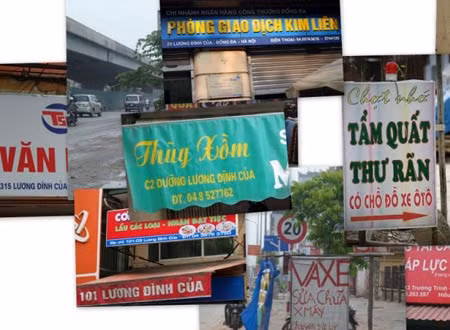 Đủ loại vi phạm lỗi chính tả trên biển hiệu.