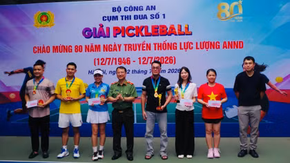 Sôi nổi giải đấu Pickleball tại Cụm thi đua số 1 Bộ Công an